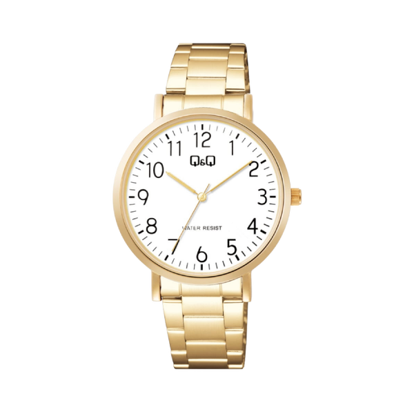 Q&Q Herenhorloge Goud Metaal RVS Band - C34A-002PY