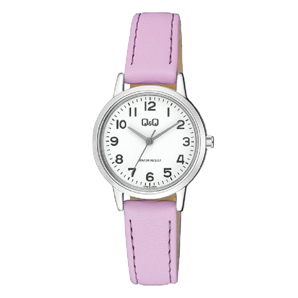 Q&Q Dames Horloge Zilver Metaal Leren Band - Q925J354Y