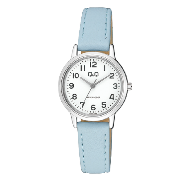 Q&Q Dames Horloge Zilver Metaal Leren Band - Q925J364Y