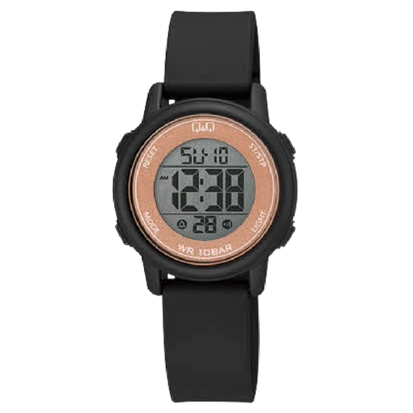 Q&Q Dameshorloge Digitaal Zwart Siliconen - G05A-004VY