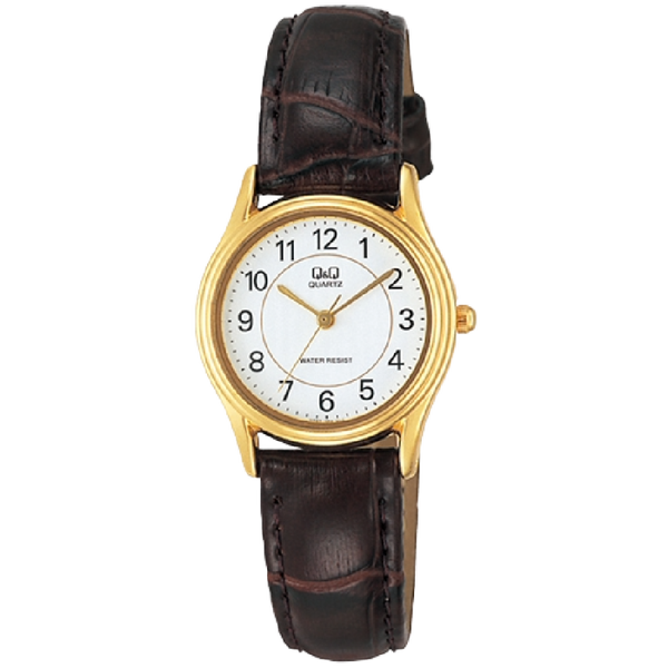 Q&Q Dameshorloge Goud Leren Band - VG67J104Y