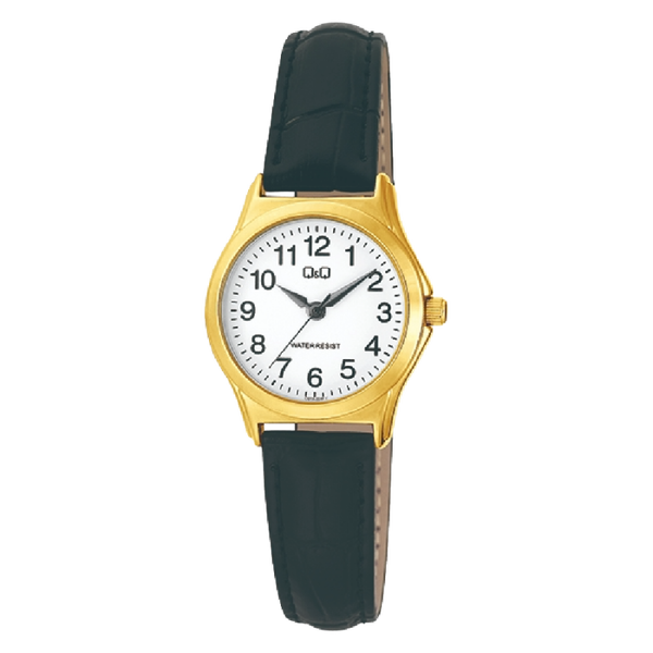 Q&Q Dameshorloge Goud Leren Band - C07A-004PY
