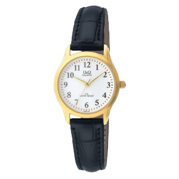 Q&Q Dameshorloge Goud Leren Band - C169J104Y