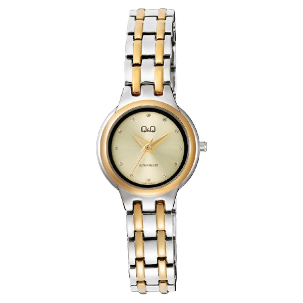 Q&Q Dameshorloge Metaal Goud/Zilver 26mm - 034.2 F20A-005PY