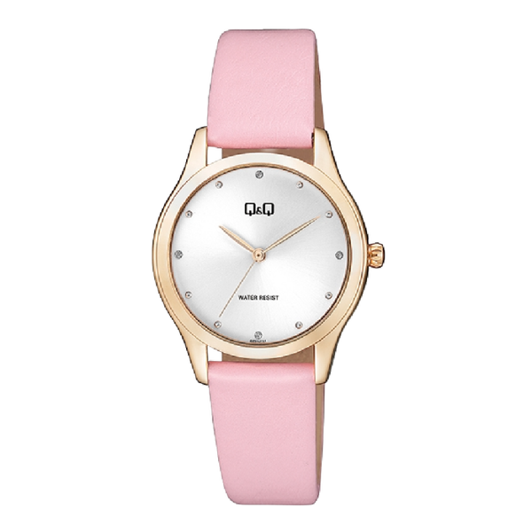 Q&Q Dameshorloge Roségoud Leren Band - QZ51J121Y