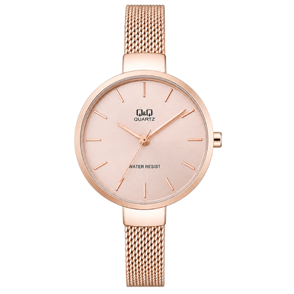 Q&Q Dameshorloge Roségoud Metaal Mesh – QA15J020Y
