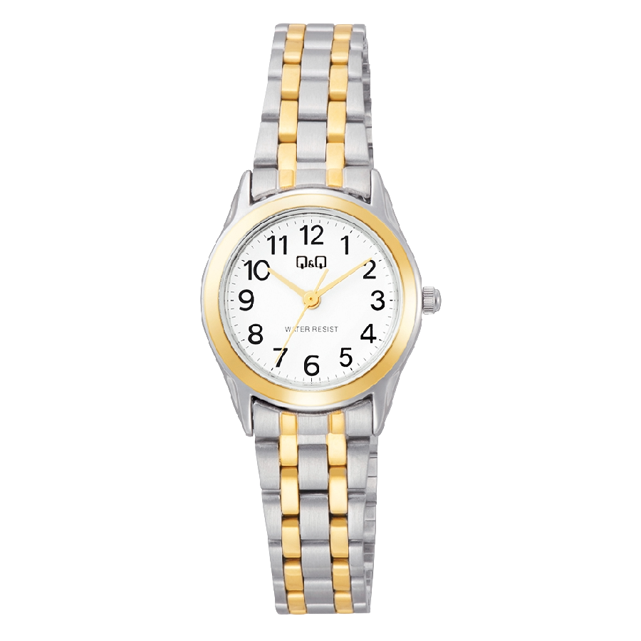Q&Q Dameshorloge Zilver/Goud Metaal – 008.1 C50A-001PY