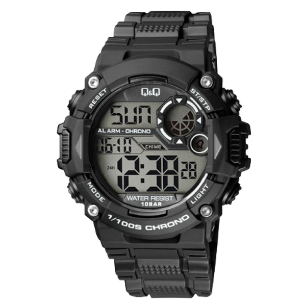 Q&Q Heren Digitaal Horloge Zwart Kunststof - M146J001Y