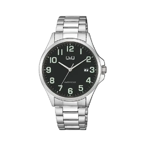 Q&Q Herenhorloge Zilver Datumfunctie 40mm - A480J205Y