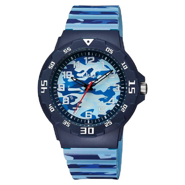 Q&Q Herenhorloge Blauw Kunststof - V02A-010VY