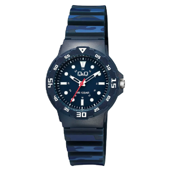 Q&Q Herenhorloge Blauw Kunststof - V07A-011VY