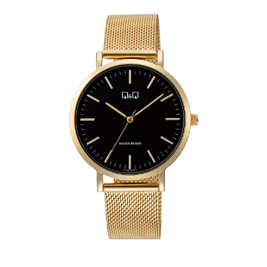 Q&Q Herenhorloge Goud RVS Mesh Milanese - 1116 C34A-012PY