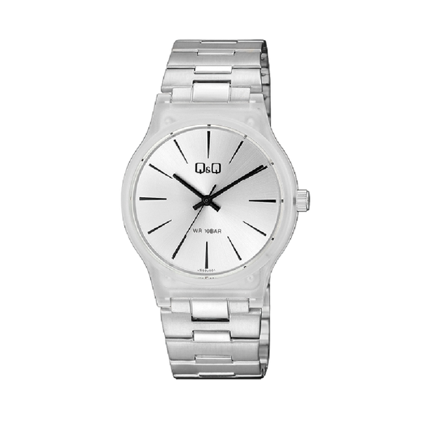 Q&Q Herenhorloge Kunststof Kast Zilverkleurig Metaal - VS50J001Y