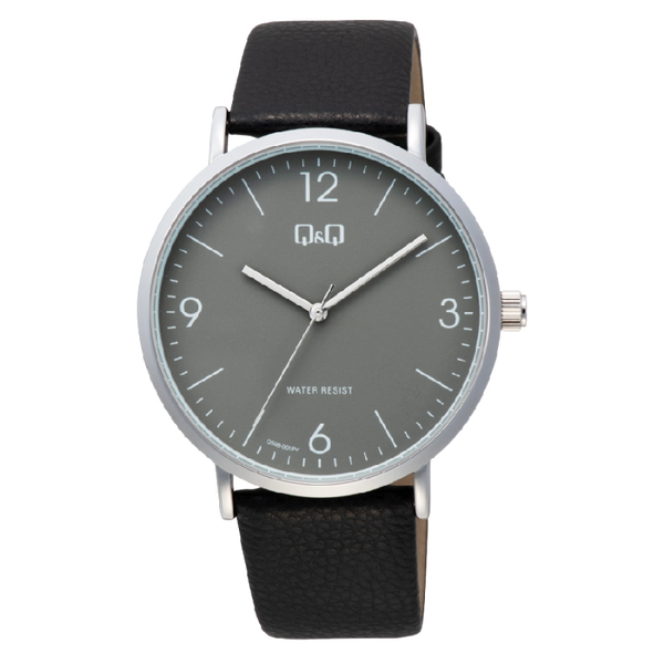 Q&Q Dameshorloge Zilver Metaal Leren Band– 1101 Q56B-001PY