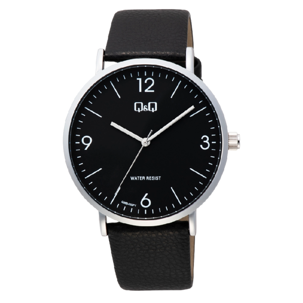 Q&Q Dameshorloge Zilver Metaal Leren Band – 1102 Q56B-002PY