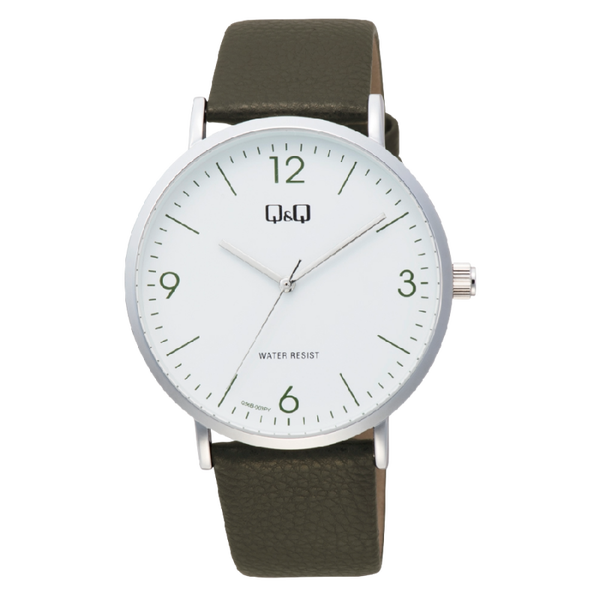 Q&Q Dameshorloge Zilver Metaal Leren Band– 1103 Q56B-003PY