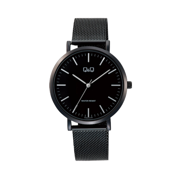 Q&Q Herenhorloge Zwart RVS Mesh Milanese - 1115 C34A-011PY