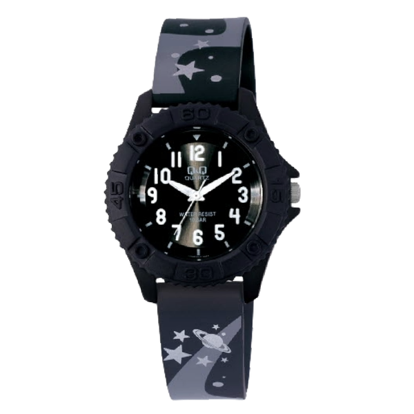 Q&Q Kinderhorloge Zwart Kunststof - VQ96J014Y