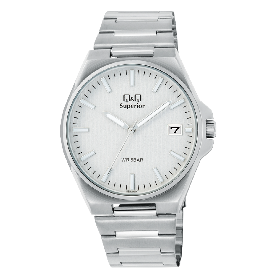 Q&Q Superior Heren Horloge Zilver Metaal - S21A-001VY