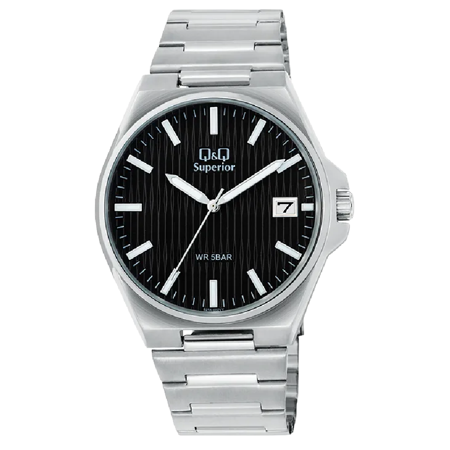 Q&Q Superior Heren Horloge Zilver Metaal - S21A-002VY