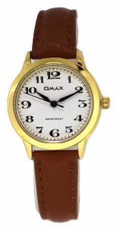 OMAX Dameshorloge Goud Metaal Leren Band – X137