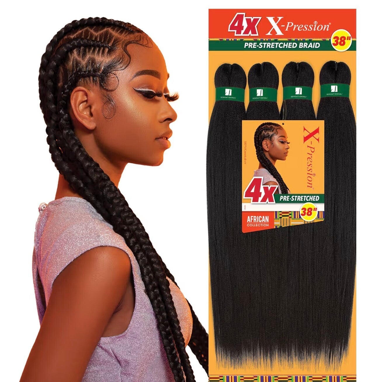 Sensationnel X-pression 4x Pre-Stretched Braiding Hair