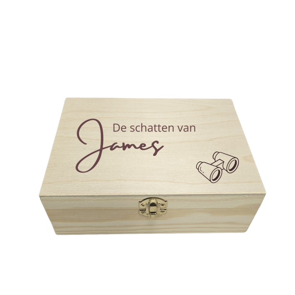 Houten bewaarkistje - 6 vakjes | de schatten van