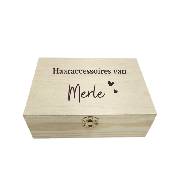 Houten bewaarkistje - 6 vakjes | haaraccessoires