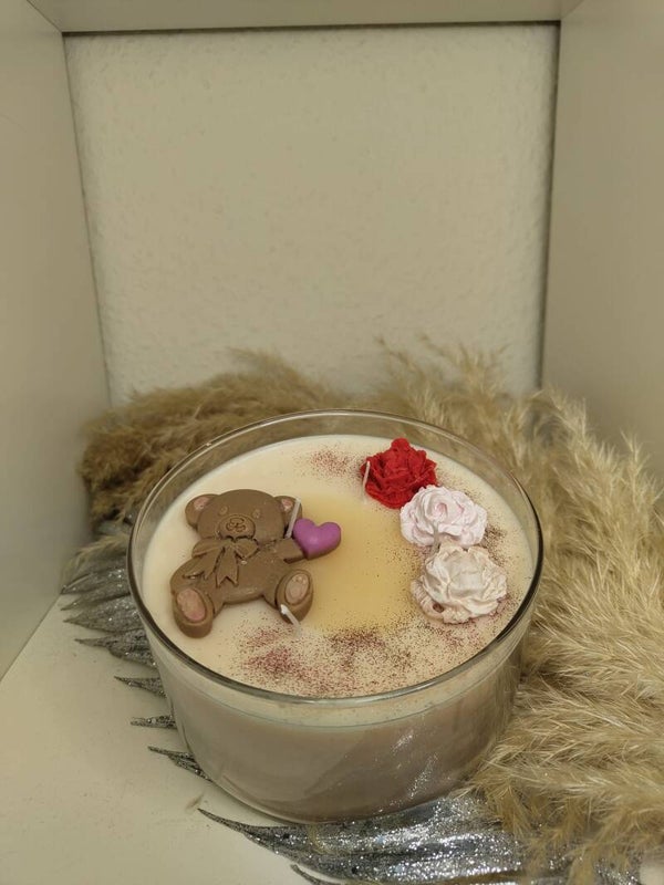 Teddybär Duftkerze mit blumigen Noten