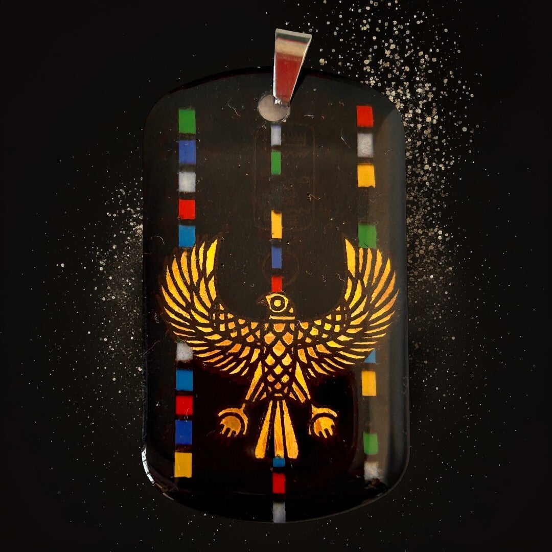 🏺 Ciondolo Horus Personalizzato – Inserti Multicolor Verticali