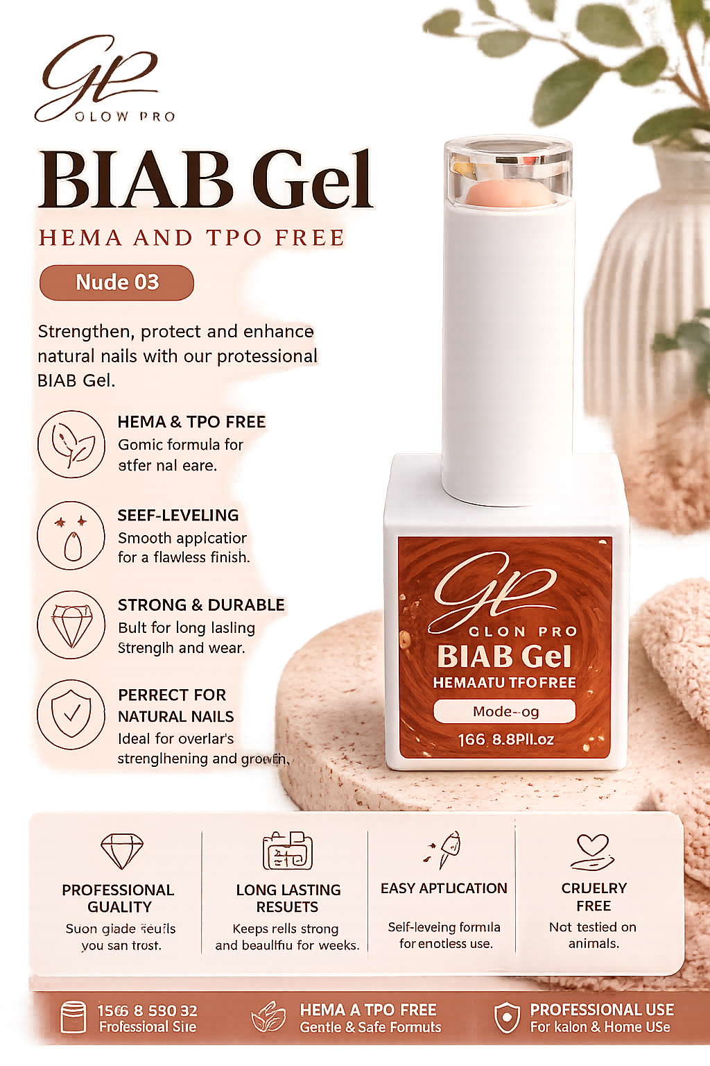 Glow Pro BIAB Gel – Nude 03