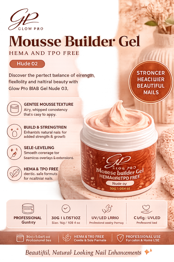Glow Pro Mousse Builder Gel – Nude 02
