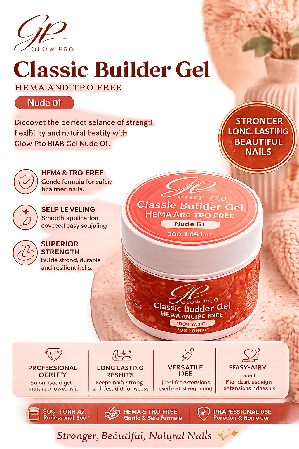 Glow Pro Classic Builder Gel – Nude 01