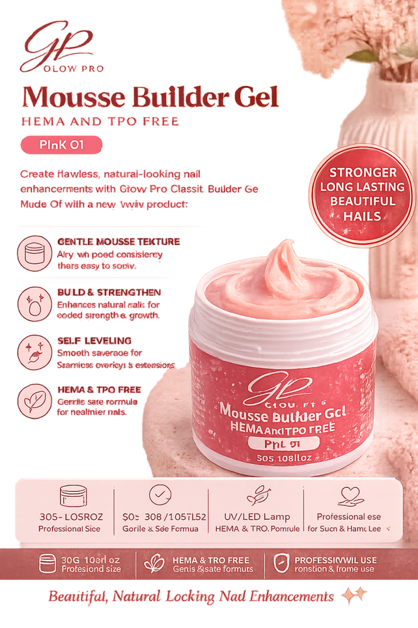 Glow Pro Mousse Builder Gel – Pink 01