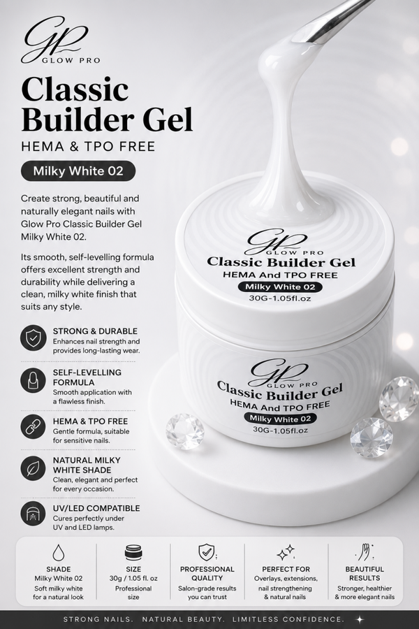 Glow Pro Classic Builder Gel – Milky White 02
