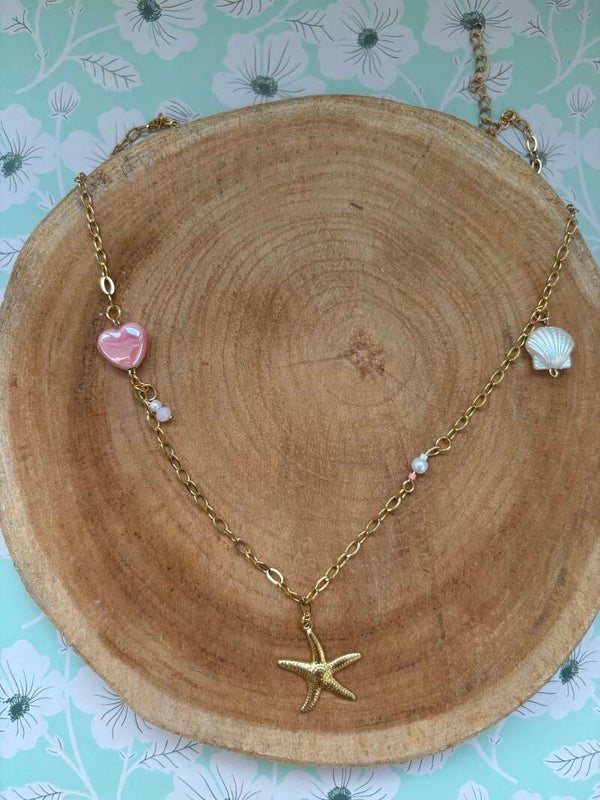 summer necklace-goud