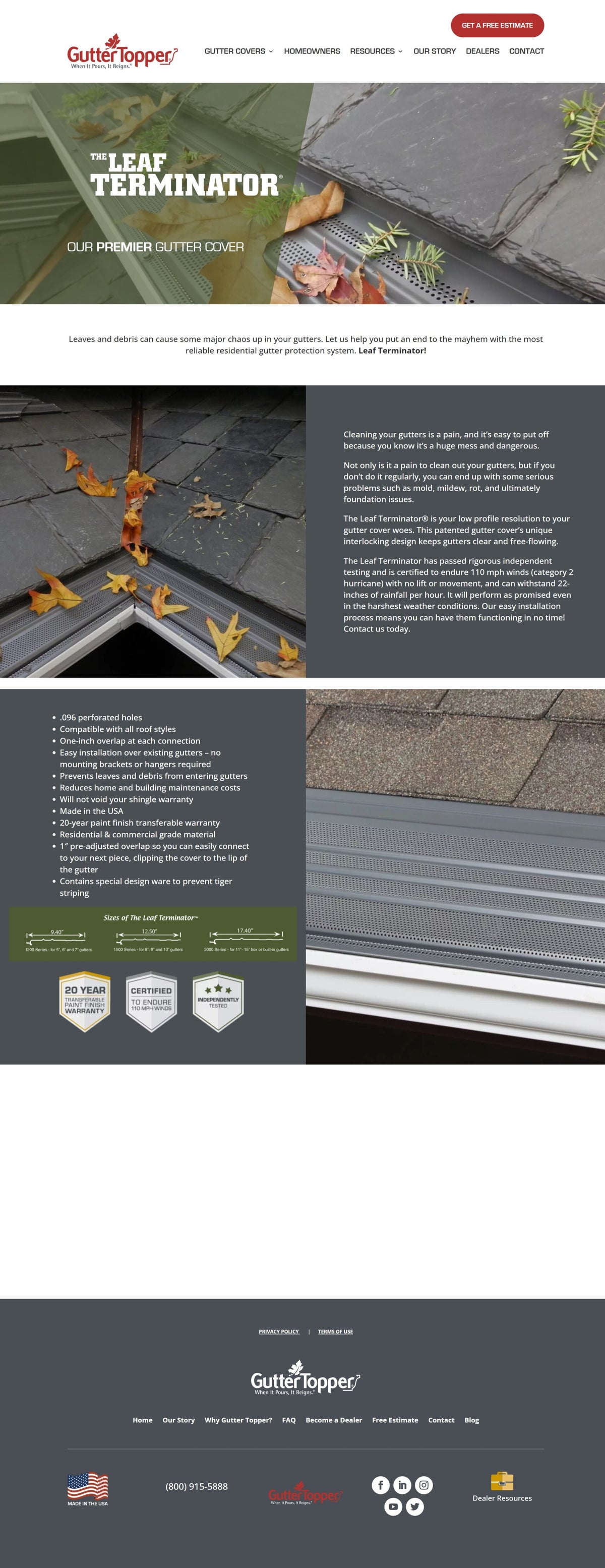 Leaf Terminator | C.R. Gutter Covers