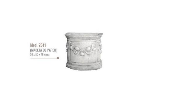 Halbrunde Pflanzschale aus Weißstein - Ref.Nr. 2041