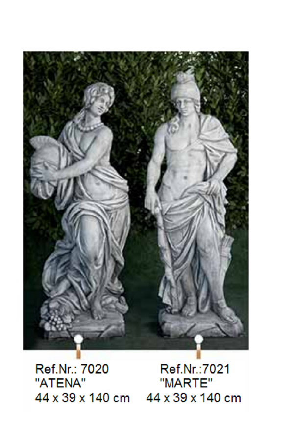 Weibliche und männliche Skulptur aus Weißstein - Ref.Nr. 7020 & 7021