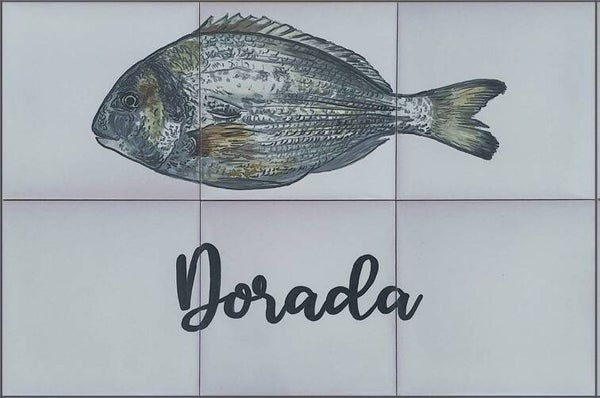 Tegeltableau: Vis B - 45 x 30 cm