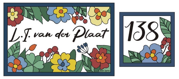 Naambord & huisnummer v.d. Plaat 7966