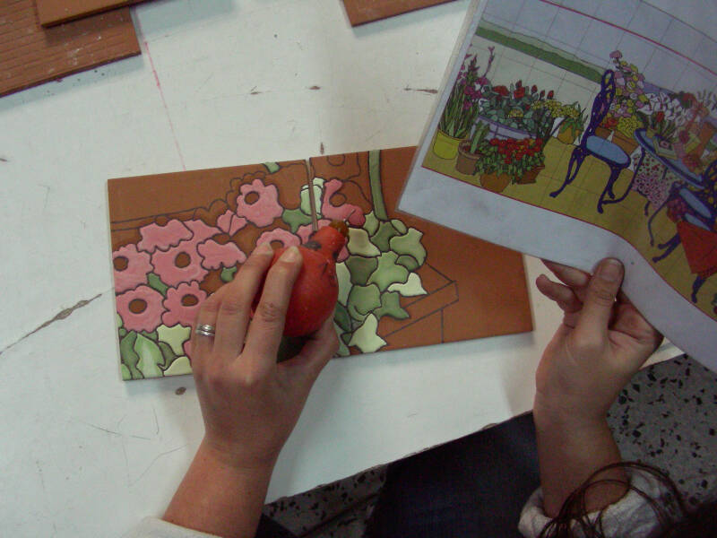Tegeltableaus met de hand beschilderd. Uniek handwerk.
