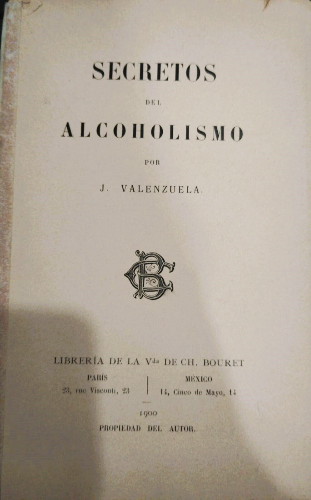 SECRETOS DEL ALCOHOLISMO. 1900