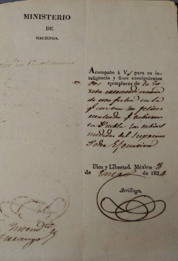 PLAN DE LOBATO/ REBELION DE PUEBLA/ PRIMERA REPÚBLICA.  1824