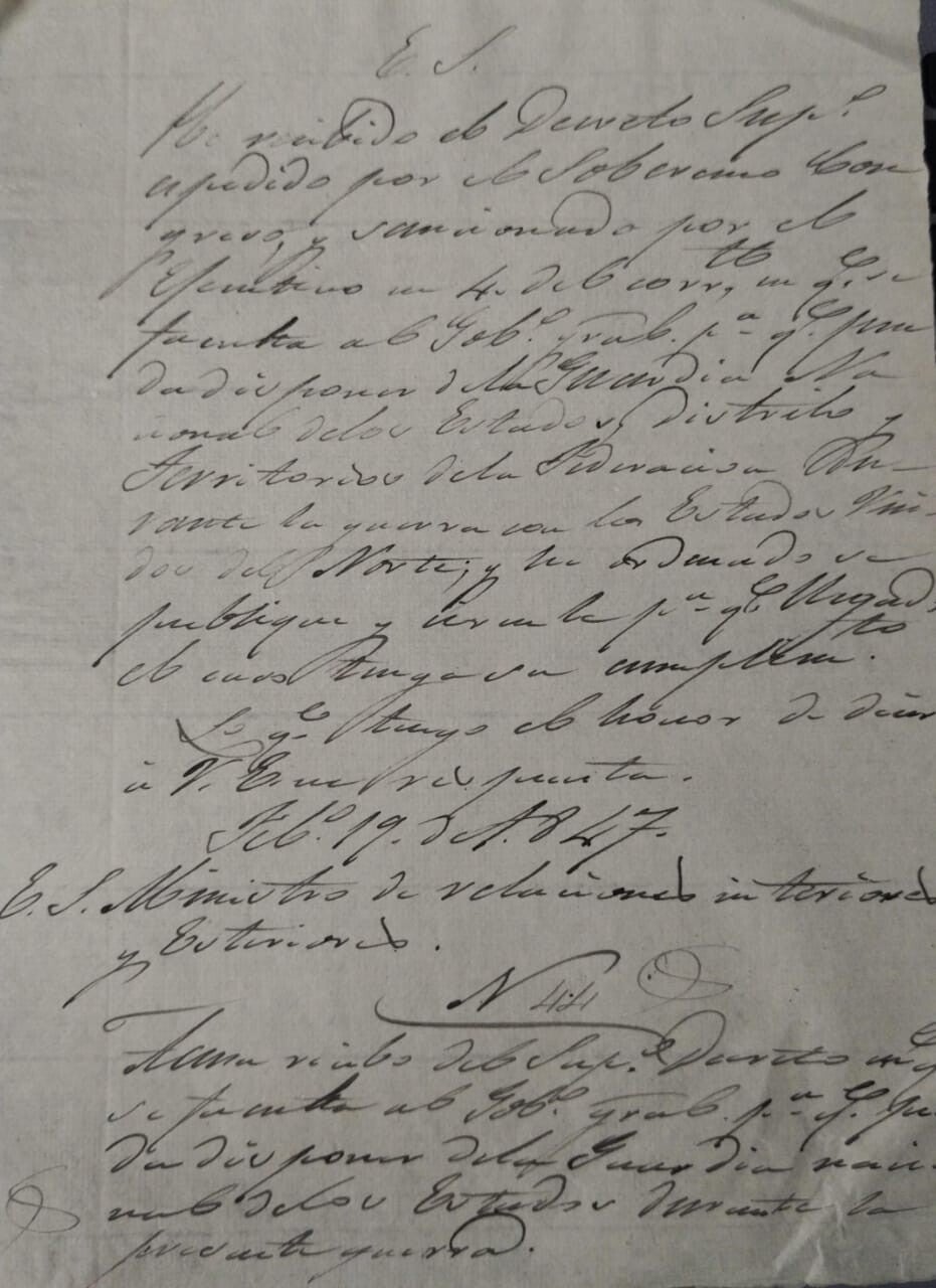 GUARDIA NACIONAL/GUERRA CON LOS ESTADOS UNIDOS/ SIGLO XIX/ 1847.