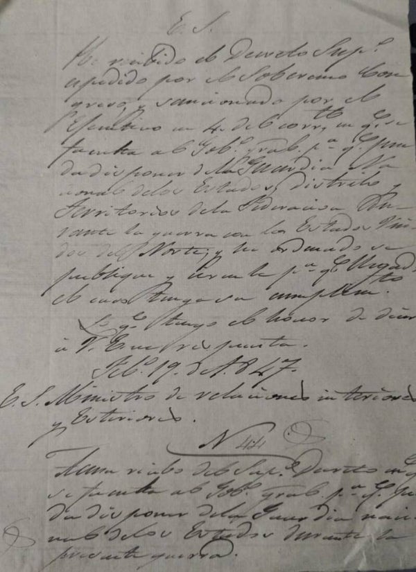 GUARDIA NACIONAL/GUERRA CON LOS ESTADOS UNIDOS/ SIGLO XIX/ 1847.