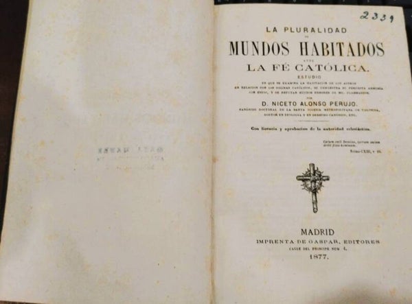 LA PLURALIDAD DE MUNDOS HABITADOS ANTE LA FE CATÓLICA. 1877