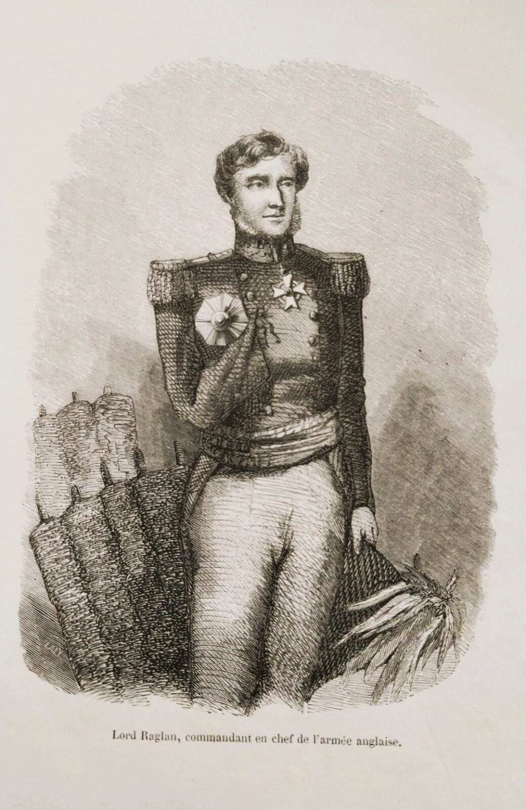 GRABADO. LORD RAGLAN, JEFE DEL EJÉRCITO INGLÉS. CAMPAÑAS NAPOLEONICAS. 1808