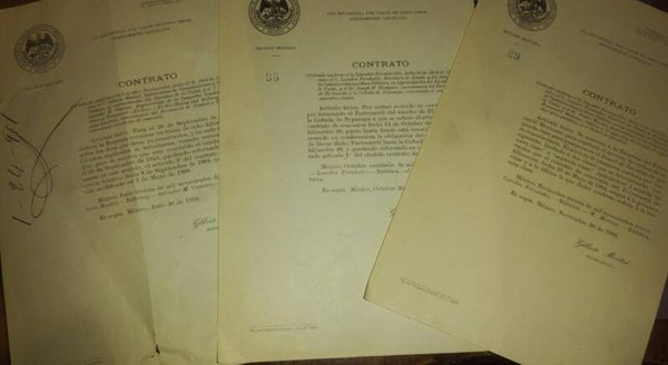 FERROCARRILES/LINEAS DE TRENES/CONTRATOS/PORFIRIATO/REVOLUCION 1910MEXICANA. /MEXICO.