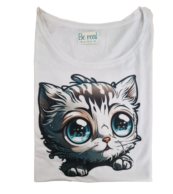 T-shirt cute cat eenmalig